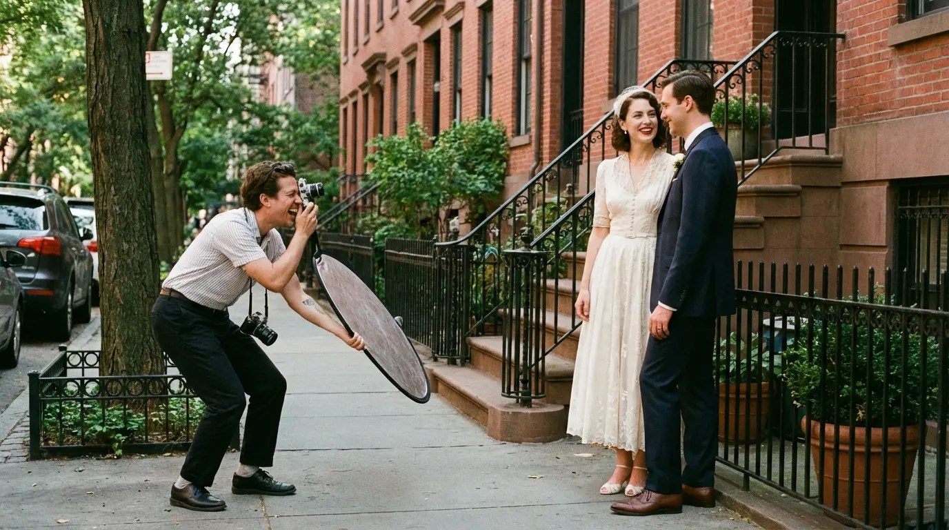 Wedding Photography in Dyker Heights — small portrait session on a residential side street near 11th Avenue