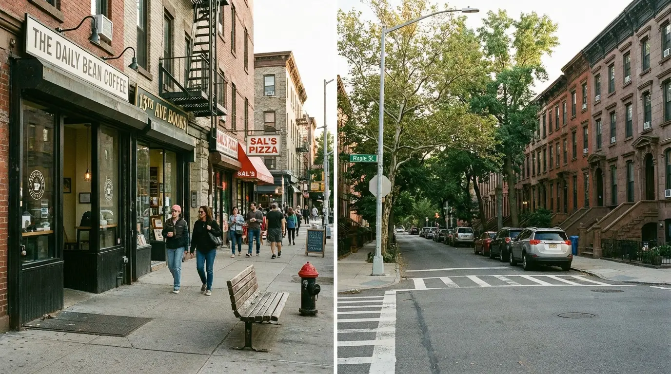 Wedding Photography in Dyker Heights — 13th Avenue commercial pocket and adjacent residential side street for location comparison