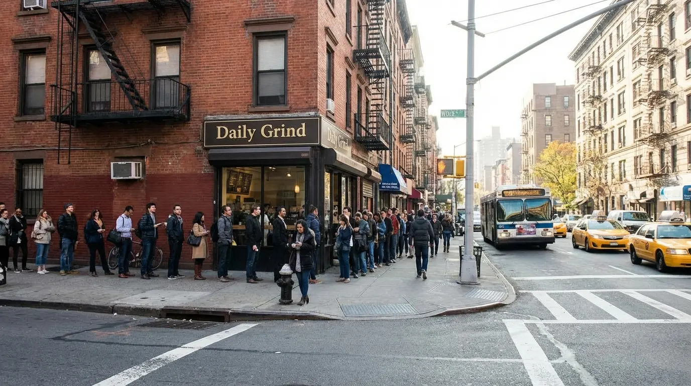 Wedding Photography Brownsville — corner bakery queue next to NYCHA courtyard