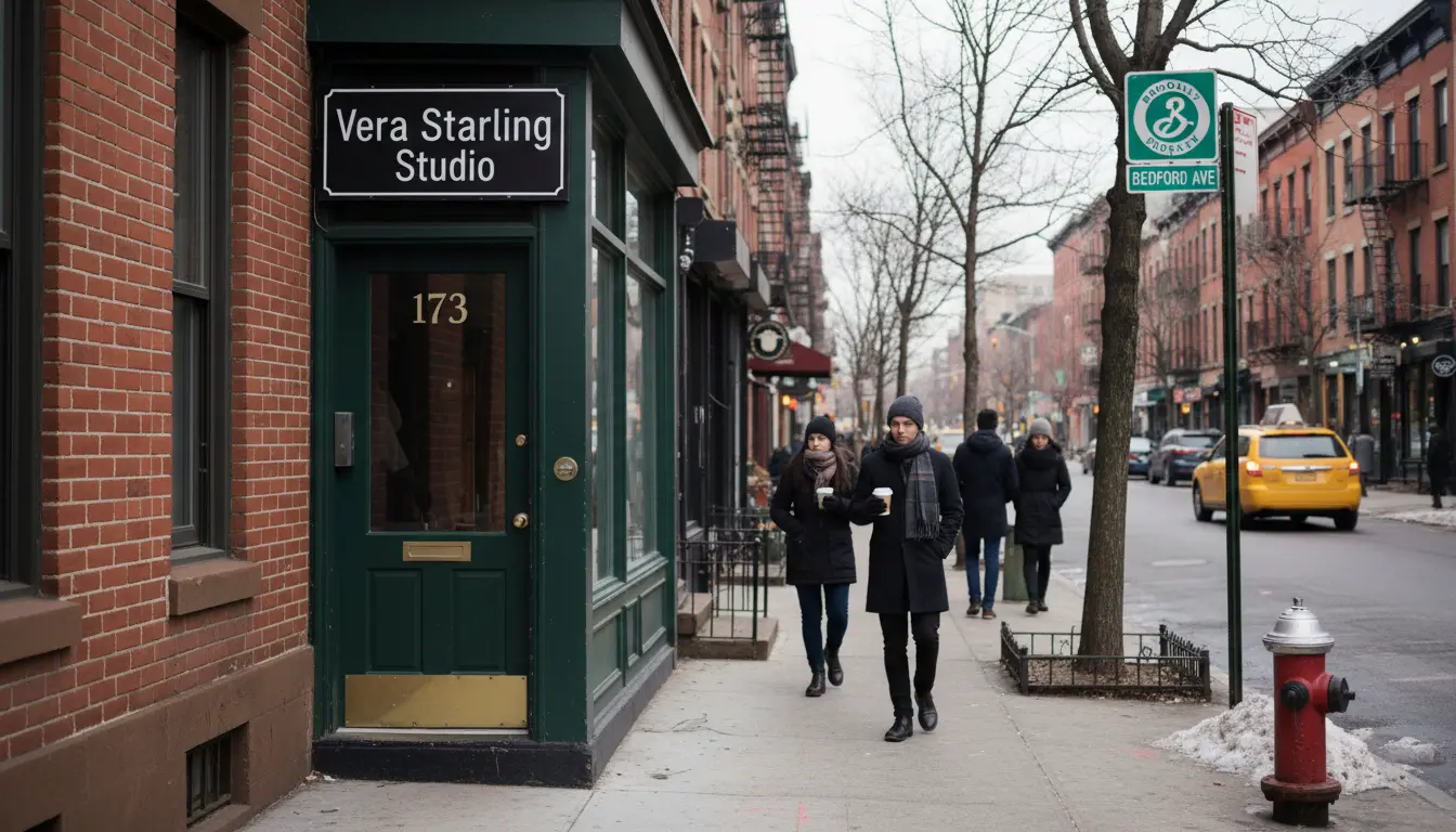 baby photography Brooklyn studio exterior with studio sign and street number