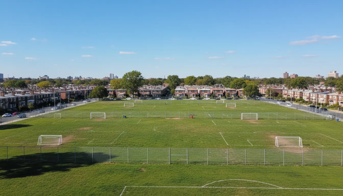 Wedding Photography Canarsie - Canarsie Park soccer fields with adjacent residential streets