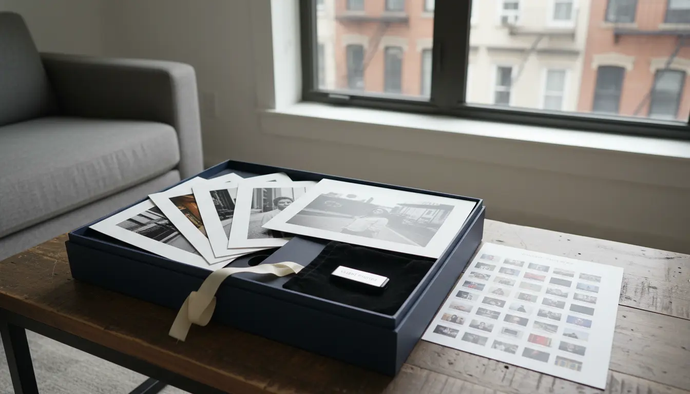 baby photography Brooklyn delivery box with prints USB and proof sheet