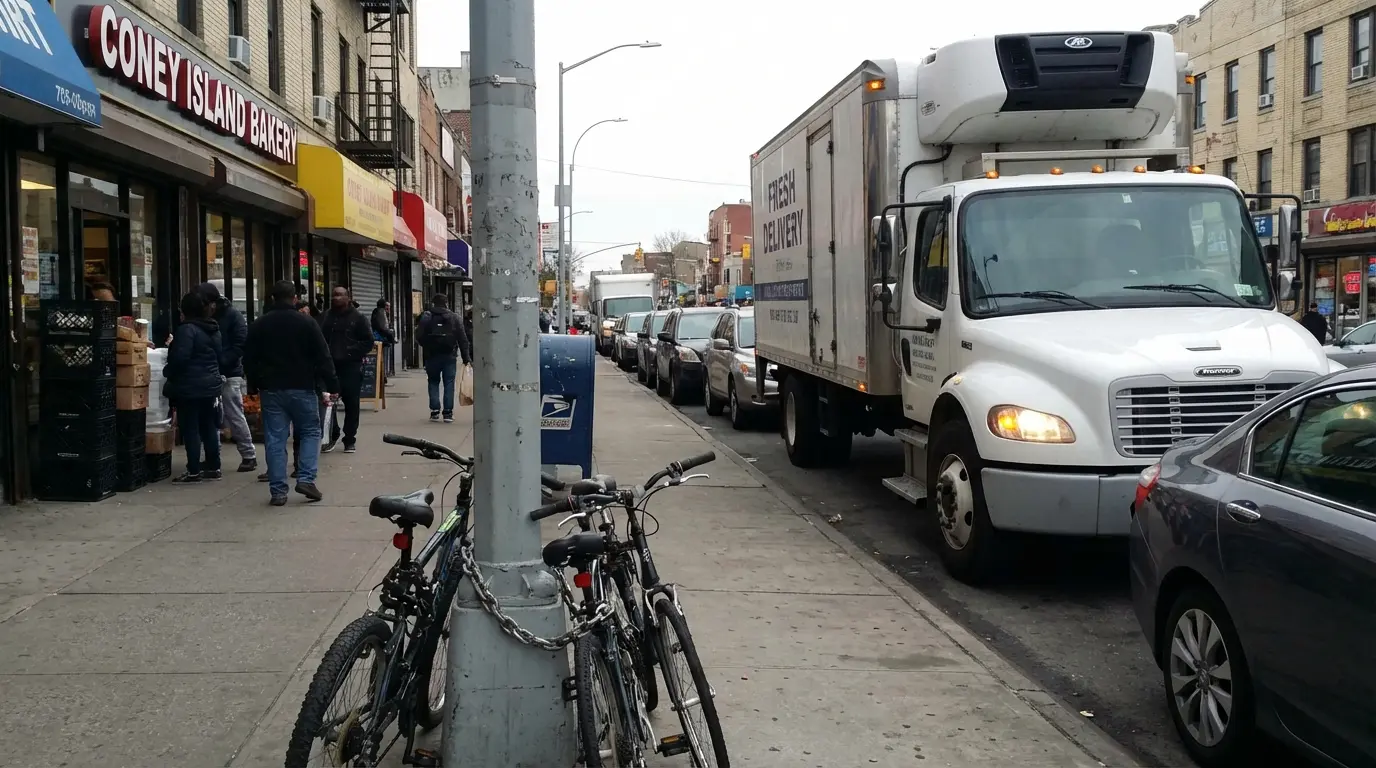 Wedding Photography Kensington — residential brick side-street with stoops and tree canopy near Ditmas Park edge