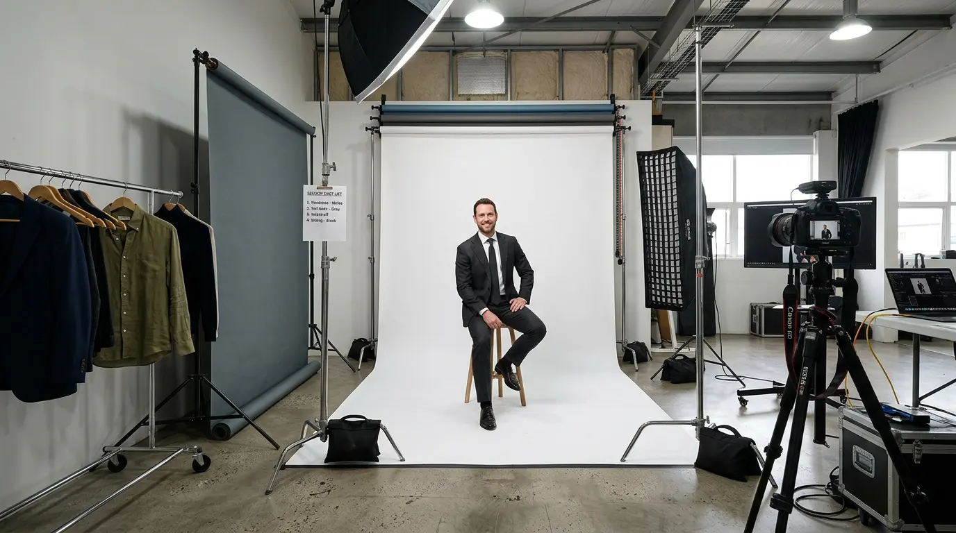 Brooklyn headshot studio with multiple backdrop and session type options