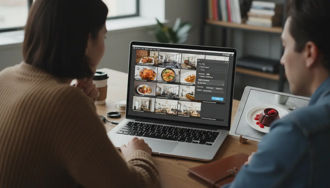 Food photography Brooklyn: delivered image gallery and export dialog for restaurant photos
