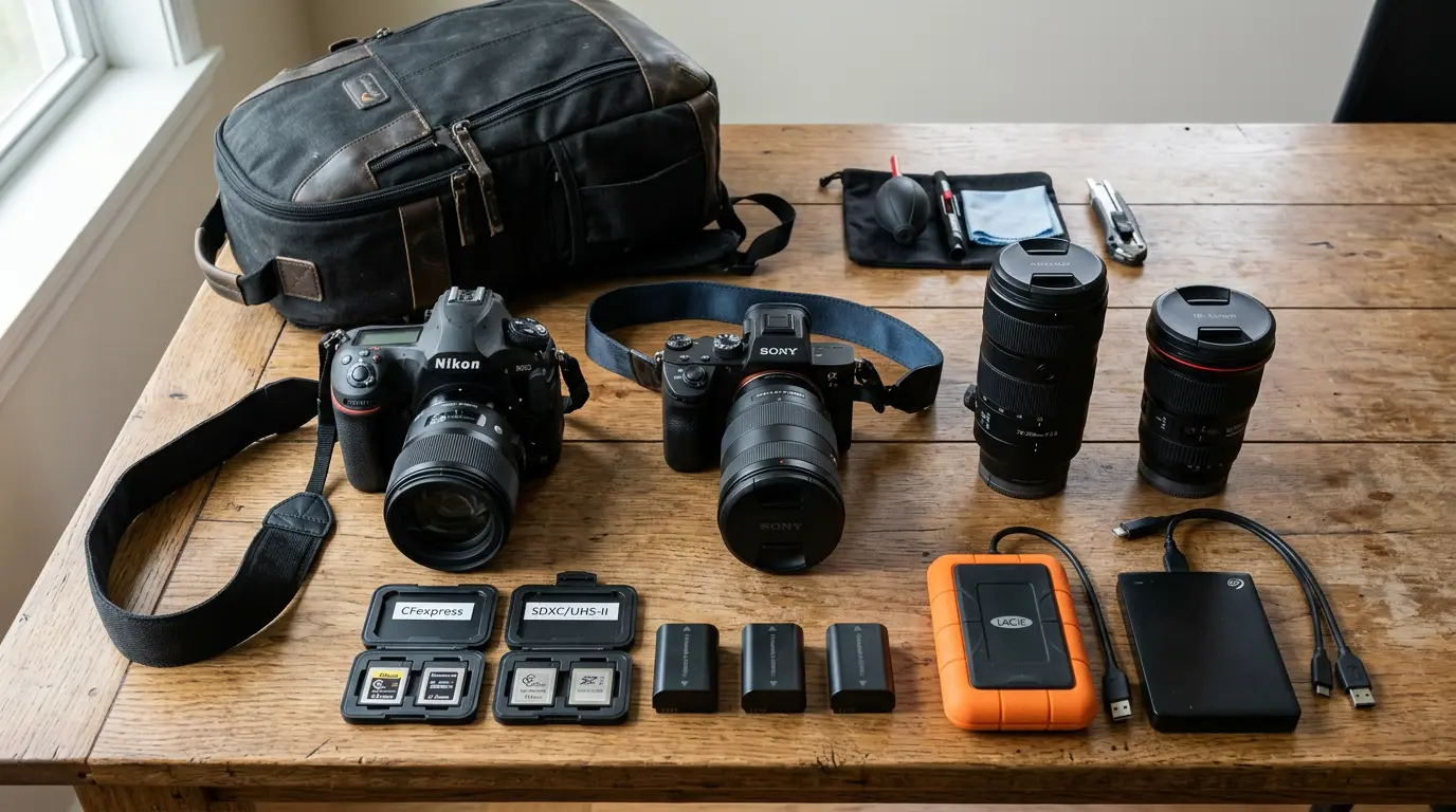 Wedding photography backup equipment dual cameras hard drives Brooklyn