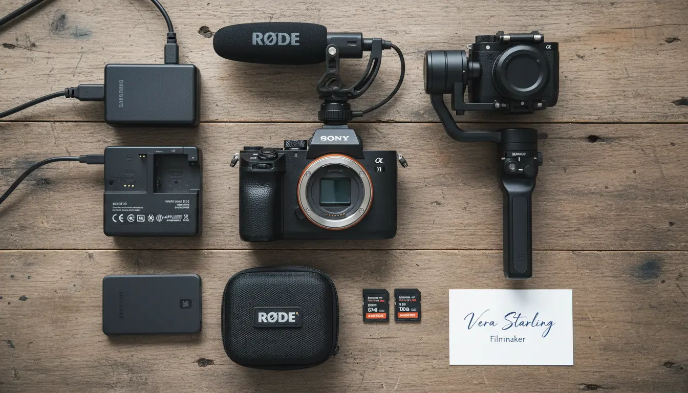 elopement videography Brooklyn camera and audio kit on table