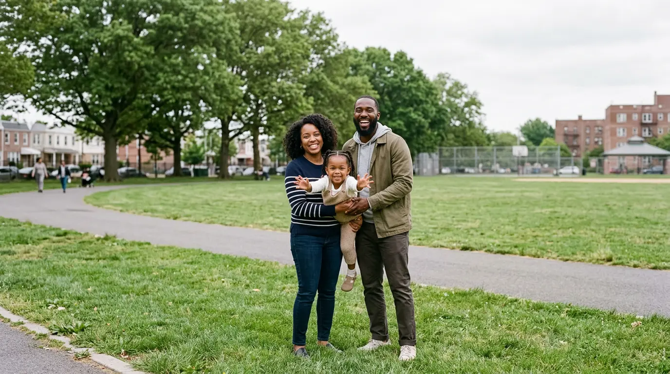 Family portrait photography at Betsy Head Park in Brownsville Brooklyn