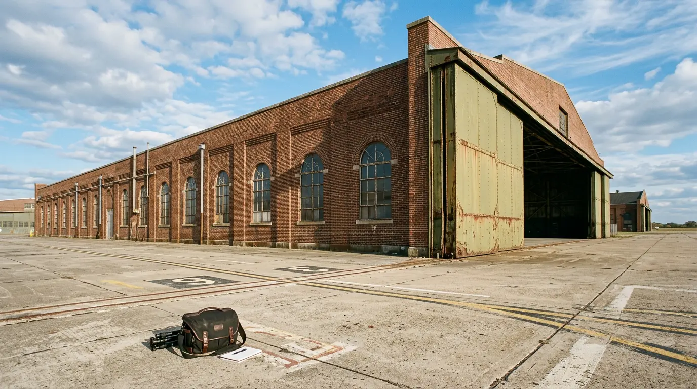 Floyd Bennett Field historic aviation hangar exterior wedding venue location Marine Park Brooklyn