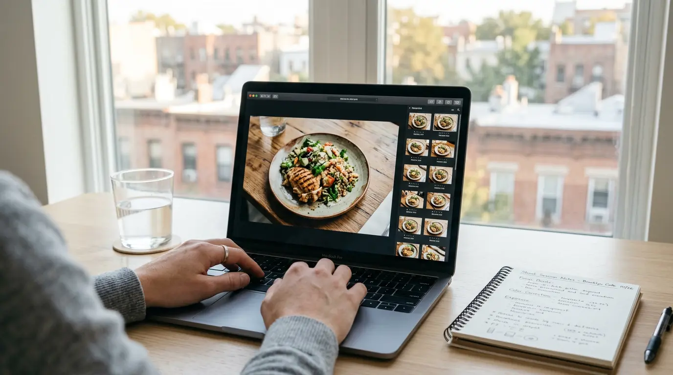 food photo post-production editing and gallery file organization for Brooklyn restaurant client delivery