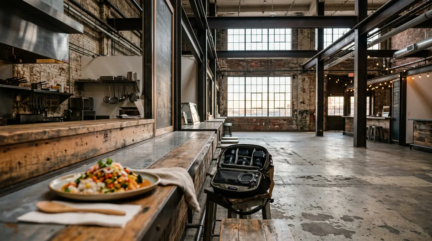 food photographer working at Industry City food vendor space in Sunset Park Brooklyn