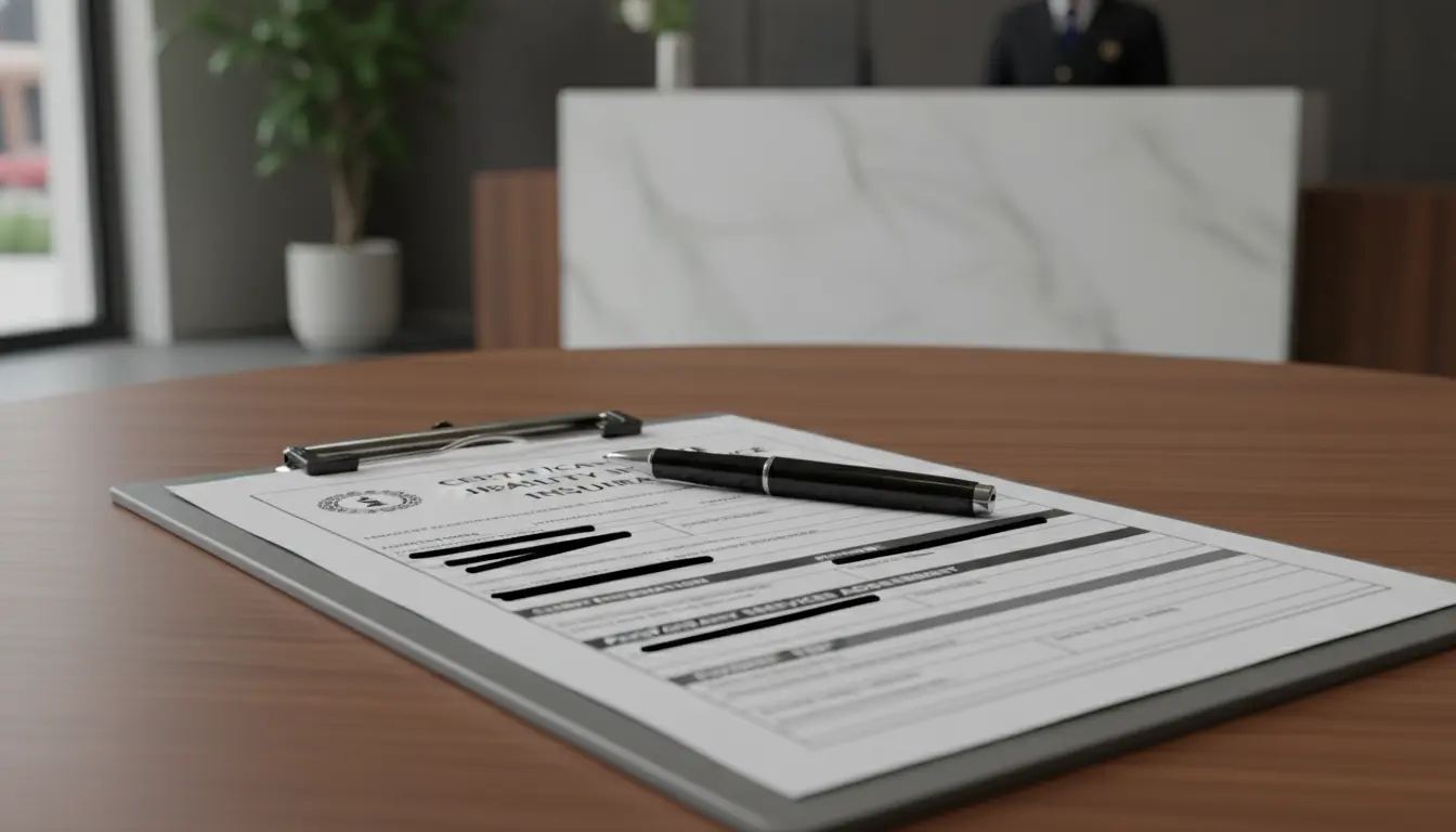 Real estate photography Brooklyn - liability insurance certificate and services form on clipboard