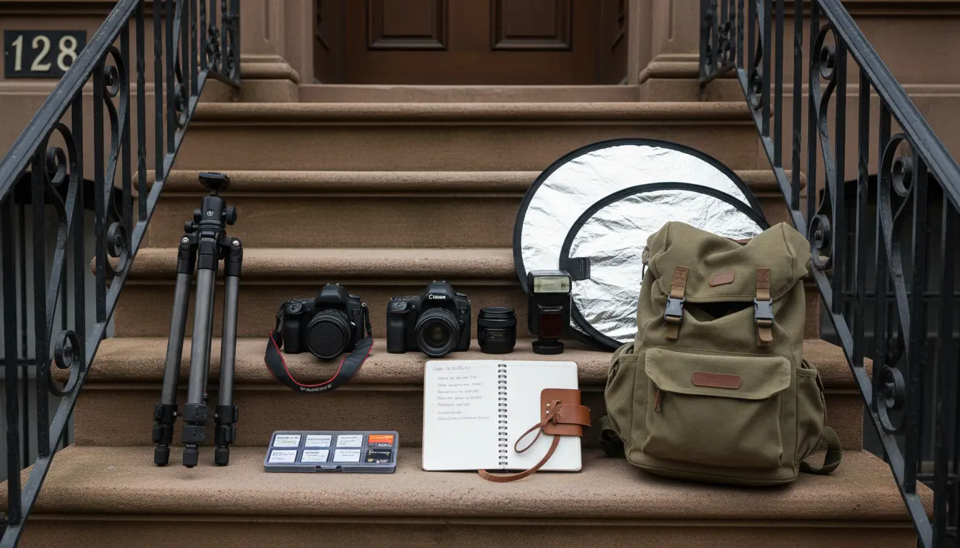 group photography Brooklyn on-location camera kit lenses tripod reflector memory cards