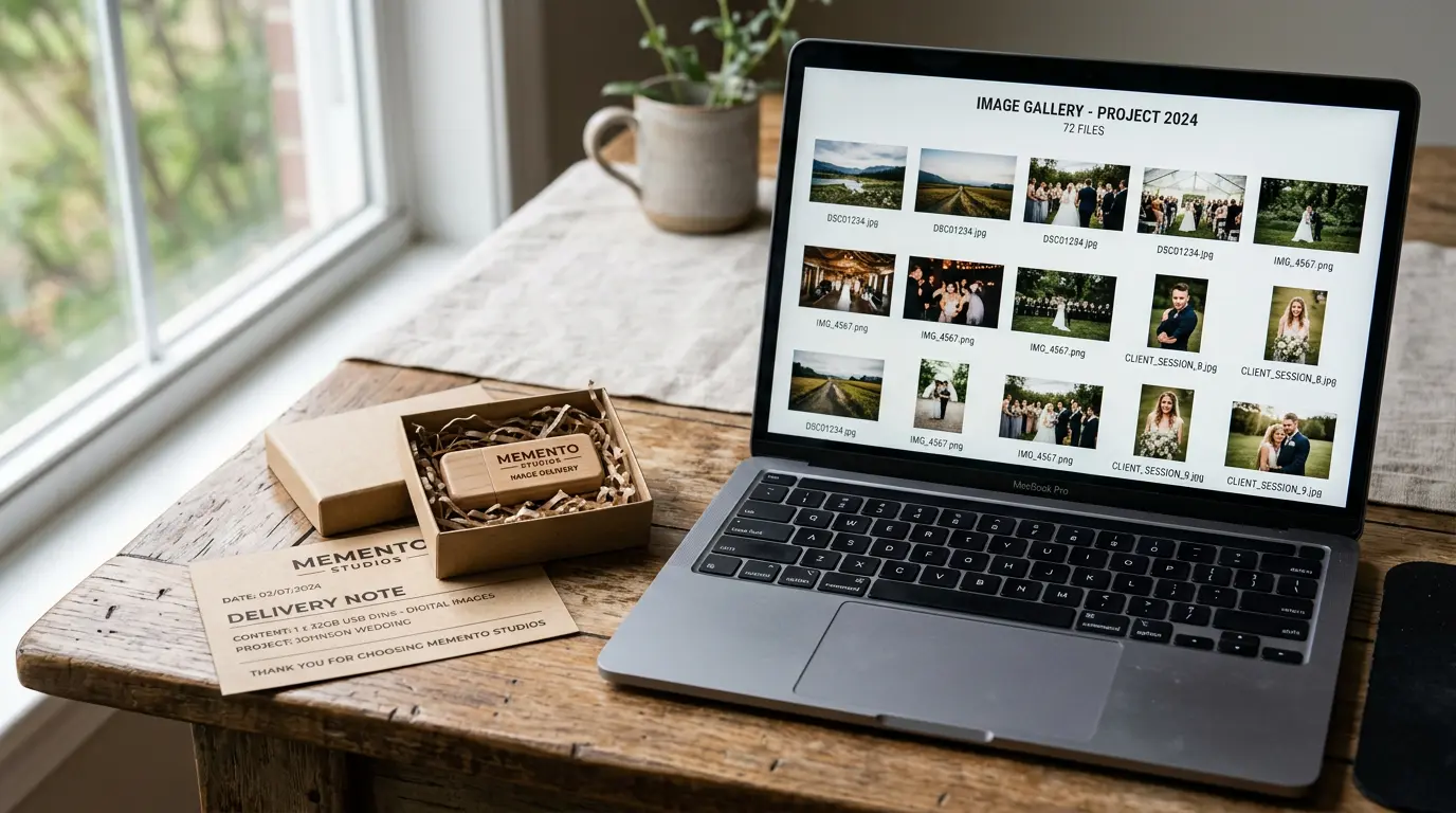 Online gallery and USB drive delivery options for wedding videography Brooklyn