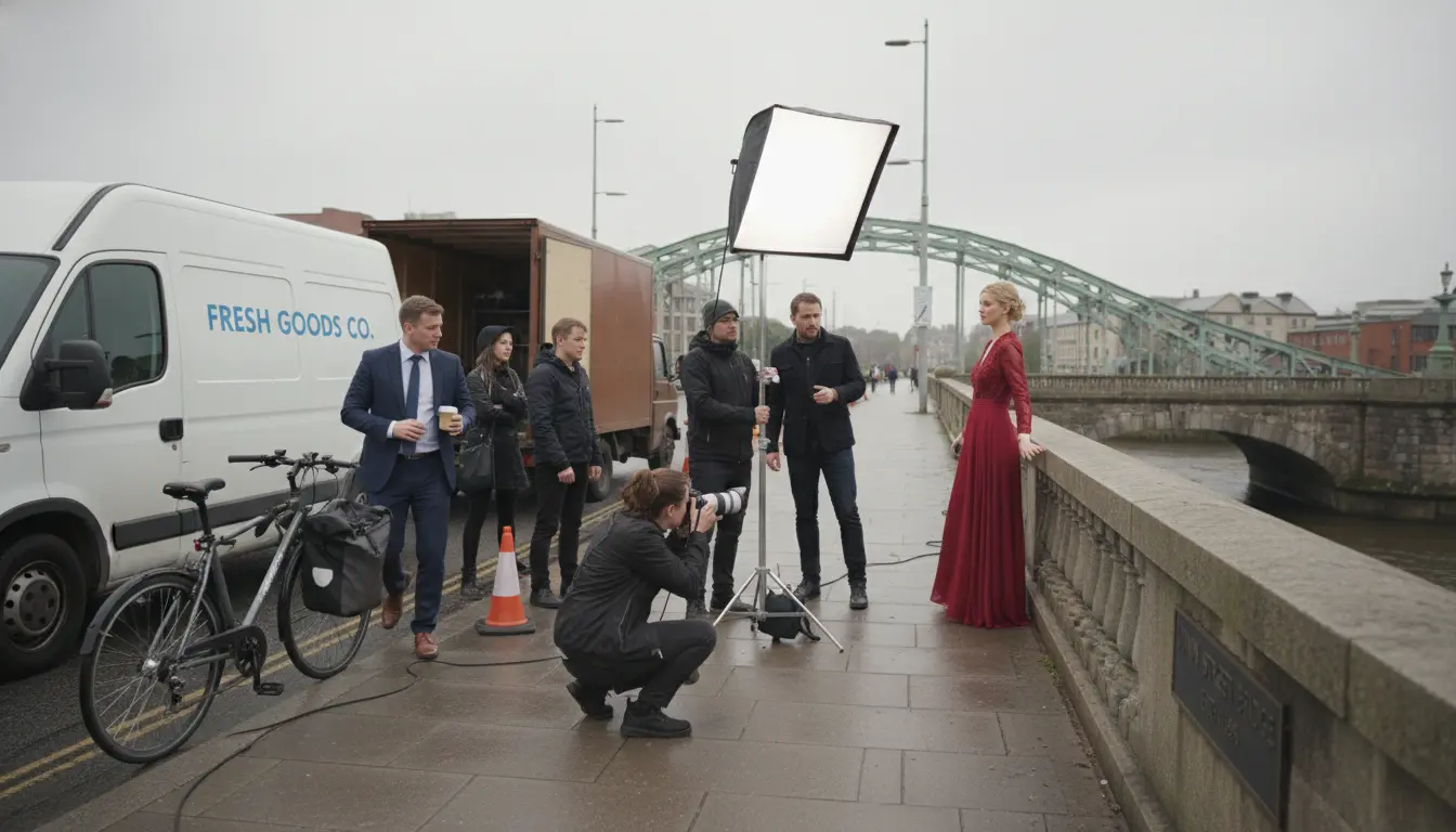 Wedding Photography Gowanus — photographer working near Union Street Bridge with passing pedestrians