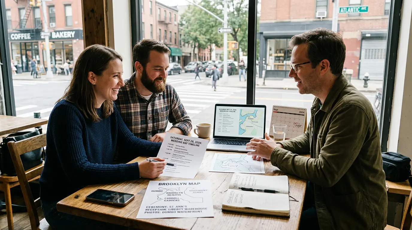 Pre-wedding consultation timeline planning Brooklyn wedding photography