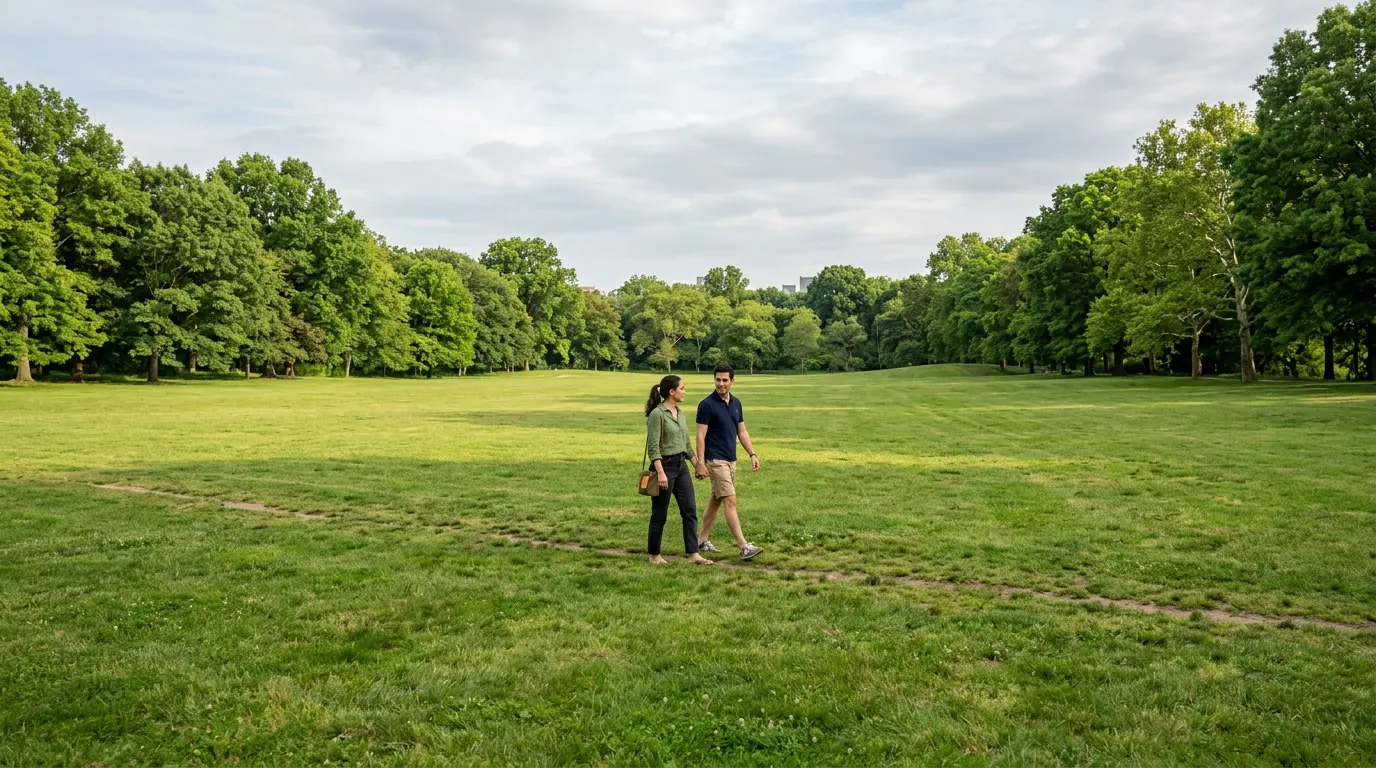 Engagement session photos at Prospect Park Long Meadow Park Slope Brooklyn