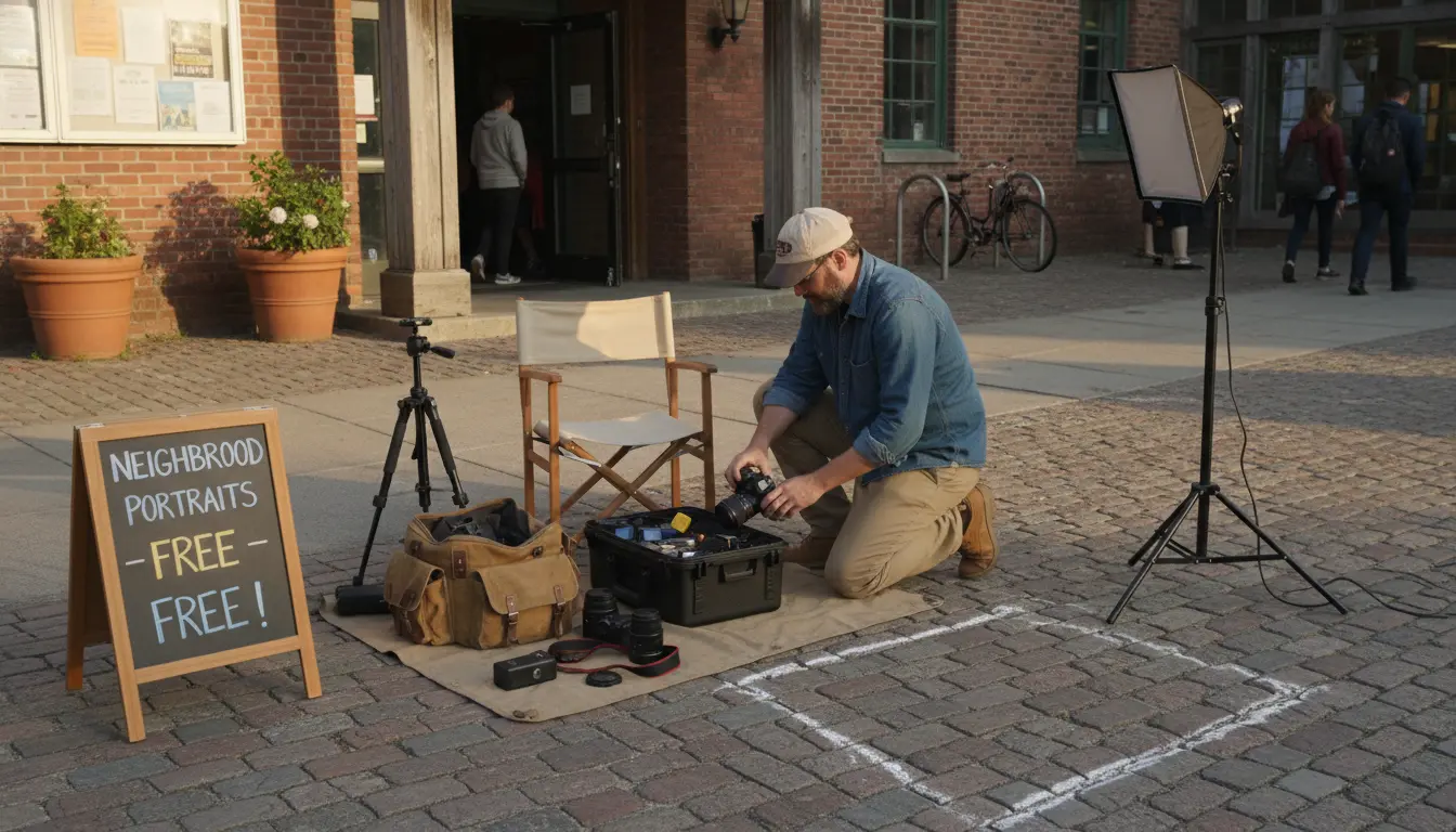 Wedding Photography Brownsville — equipment staged at Brownsville Recreation Center perimeter
