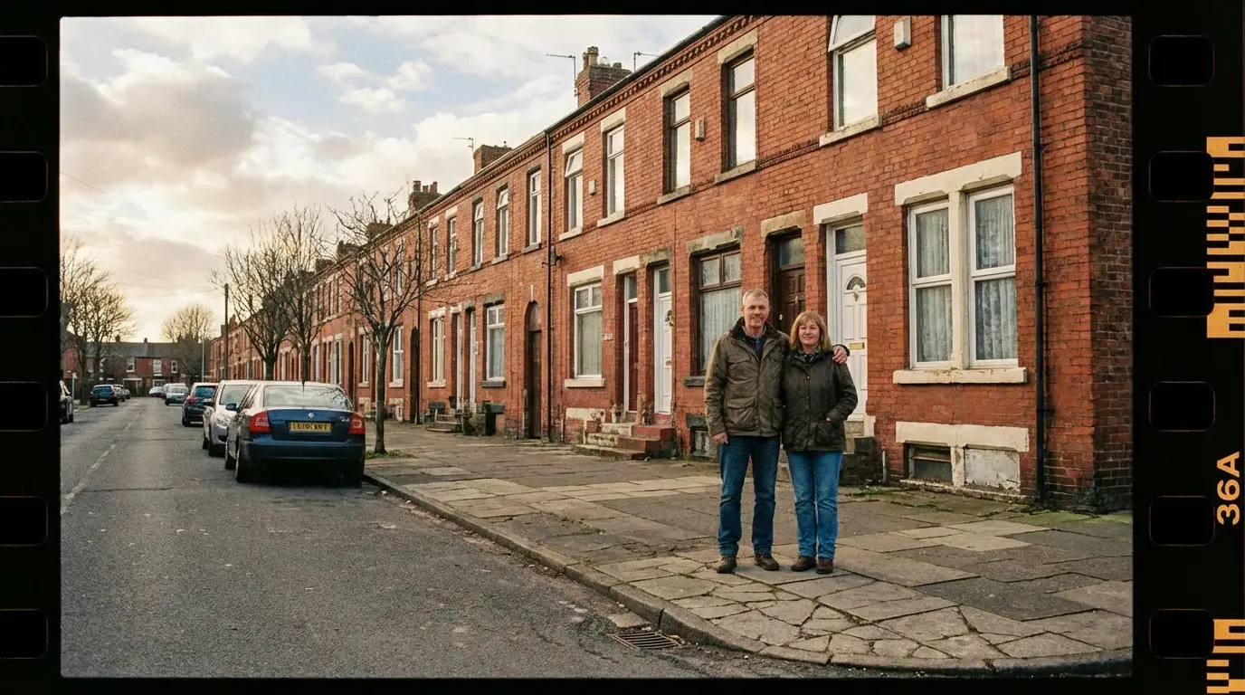 Wedding Photography Gravesend - example session framing on a residential block with brick rowhouse background