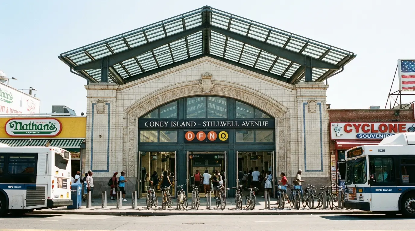 Wedding Photography Coney Island — lifeguard stand, posted permits, and wind-swept sand illustrating access and environmental constraints.