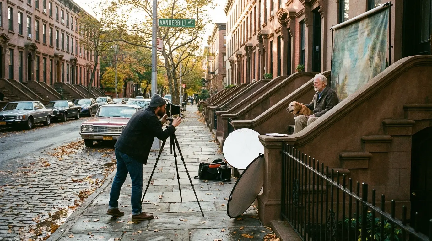 Wedding Photography in Prospect Heights: brownstone stoop session near Vanderbilt Avenue