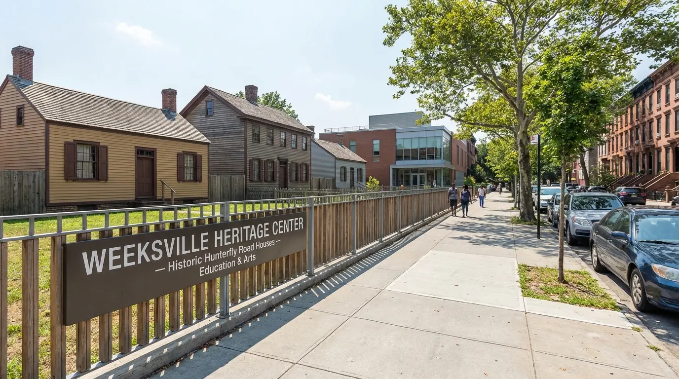 Wedding Photography Crown Heights Weeksville Heritage Center perimeter and adjacent streetscape